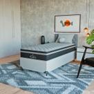 Cama Box Solteiro + Colchão Paris Molas Ensacadas Preto