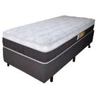 Cama Box Solteiro + Colchão Relaflex Regent 88x188x59 Mola Verticoil Viscoelástico