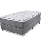 Cama Box Solteiro Colchão Smart Spring Mola Ensacada e Pillow Top de Espuma Viscoelástico 88x188x61cm BF Colchões