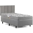 Cama Box Solteiro com Cabeceira Herval Ortopedic Black, Espuma Alto Suporte, 59x88x188 cm