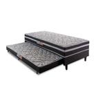 Cama Box Solteiro Com Cama Auxiliar 88X188X41Cm Cinza/Preto Cama Box Solteiro Com Cama Auxiliar 88X188X41Cm Cinza/Preto