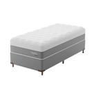 Cama Box Solteiro com Colchão Sublime Espuma Viscoelástica (32x78x188) Cinza e Branco