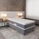 Cama Box Solteiro Conjugada (88x70) D28 Cinza/Branco New Breare Topázio Colchões