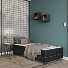 Cama Box Solteiro Conjugada Bologna D28 Ortopédico Floral e Preta