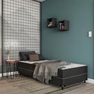 Cama Box Solteiro Conjugada Bologna D28 Ortopédico Preta