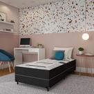 Cama Box Solteiro Conjugada Turim D28 Ortopédico Preta