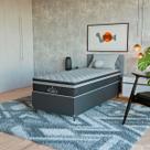 Cama Box Solteiro Couro Preto + Colchão Paris Molas Preto