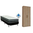 Cama Box Solteiro CRC + Bonnel Orthoflex 78 + Armário Multiuso Margarida Rústico Cama Box Solteiro CRC + Bonnel Orthoflex 78 + Armário Multiuso Margarida Rústico