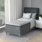 Cama Box Solteiro D40 Classic C Pillow 88x188x50cm Branco/Cinza Montreal Cama Box Solteiro D40 Classic C Pillow 88x188x50cm Branco/Cinza Montreal