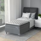 Cama Box Solteiro D40 Classic C Pillow 88x188x50cm Branco/Cinza Montreal Cama Box Solteiro D40 Classic C Pillow 88x188x50cm Branco/Cinza Montreal