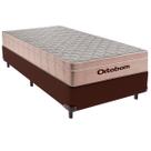 Cama Box Solteiro e Colchão Airtech Spring Pocket Molas Ensacadas Ortobom Marrom