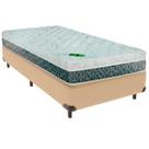 Cama Box Solteiro e Colchão Aspen 24cm Molas Ensacadas Luckspuma Ocre