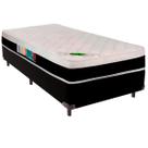 Cama Box Solteiro e Colchão Roma Molas Ensacadas Luckspuma Preto