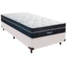 Cama Box Solteiro e Colchão Royal Molas Ensacadas Colchobel Branco
