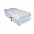 Cama Box Solteiro Espuma D33 Orthocrin Turquesa Base Box Fit Branco 88X188X55 Alto Suporte Tecido Resistente Conforto Firme Dupla Face