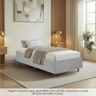 Cama Box Solteiro Estofada em Madeira Maciça Base Reforçada Santorini Espresso Móveis