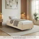 Cama Box Solteiro Estofada em Madeira Maciça Base Reforçada Santorini Espresso Móveis Cama Box Solteiro Estofada em Madeira Maciça Base Reforçada Santorini Espresso Móveis