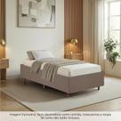 Cama Box Solteiro Estofada em Madeira Maciça Base Reforçada Santorini Espresso Móveis Cama Box Solteiro Estofada em Madeira Maciça Base Reforçada Santorini Espresso Móveis
