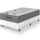 Cama Box Solteiro King Branca Colchão Córdoba Molas Ensacadas Duo Face 96x203x70cm Macio