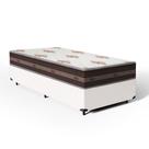 Cama Box Solteiro King Branca + Colchão De Molas - Anjos - Classic Superlastic - 96x203x55cm