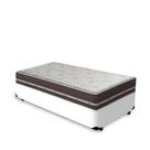 Cama Box Solteiro King branco + Colchão De Molas - Anjos - Classic Superlastic - 96x203x47cm