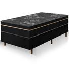 Cama Box Solteiro King Preta Colchão Bariloche Molas Ensacadas One Face 96x203x63cm