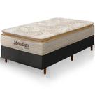 Cama Box Solteiro King Preta Colchão Mendoza Molas Ensacadas Pillow Top 96x203x71cm Extra Macio