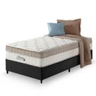 Cama Box Solteiro King Preto + Colchão Molas Ensacadas Pillow In Zidi Houston 96x203x65cm