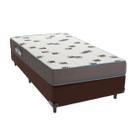 Cama Box Solteiro Marrom + Colchão Light D33 Ortobom