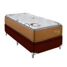 Cama Box Solteiro Marrom Colchão Molas Ensacadas Euro Pillow