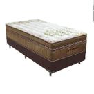 Cama Box Solteiro Marrom e Colchão Gold Ultragel Molas ensacadas Ortobom