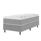 Cama Box Solteiro Molas Ensacadas Pillow Top 88x188x63cm Martino Cinza Umaflex Cinza