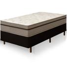 Cama Box Solteiro Preta Colchão Bariloche Tabaco Molas Ensacadas One Face 88x188x63cm