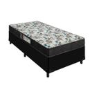 Cama Box Solteiro Preta e Colchão D33 Veneza Portobel