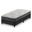 Cama Box Solteiro Preto Colchão Espuma D33 Ortopédico Zidi San Francisco 88x188x54cm