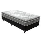 Cama Box Solteiro Preto Colchão Ibiza Molas V-Tech Solteiro