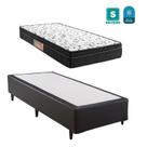 Cama box solteiro preto + colchão mola bonnel inmetro
