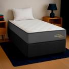 Cama Box Solteiro Preto+Colchão Rubi Molas E. PoliConfort