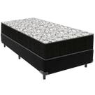 Cama Box Solteiro Preto + Colchão Solteiro De Espuma D45 - Ortobom - Airtech 150 58x88x188cm