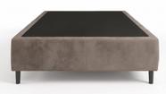 Cama Box Solteiro Suede Cinza 88x188x35 - Santo Box Cama Box Solteiro Suede Cinza 88x188x35 - Santo Box