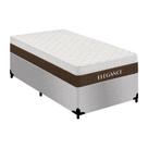 Cama Box Solteiro Suede + Colchão Molas Ensacadas Royal Sleep Elegance 88cm