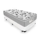 Cama Box Solteiro Tecido Sintético Branco com Colchão De Molas Ensacadas - Probel Evolution Cama Box Solteiro Tecido Sintético Branco com Colchão De Molas Ensacadas - Probel Evolution