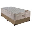 Cama Box Suede Solteiro + Colchão De Molas Ensacadas Ortobom Airtech Springpocket 88x188x65 Bege
