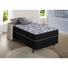 Cama box Suiça Solteiro com molas ensacadas 88x188x60 Preto
