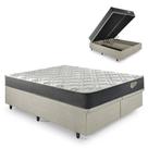 Cama Box Super King Baú Resistente Areia 193x203 + Colchão Adapto Molas Ensacadas Cama Box Super King Baú Resistente Areia 193x203 + Colchão Adapto Molas Ensacadas