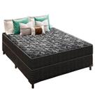 Cama Box Viúva 128 Matelassê Onda Preto com Colchão Lisboa Espuma D28 Preto