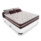 Cama Box Viúva 128 Tecido Sintético Branco com Colchão Little Angel - Bello Box - Mola Superlastic 22x128x188