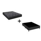 Cama Box Viúva 128 Tecido Sintético Preto com Colchão Lisboa Espuma D28 Preto - Bello Box