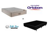 Cama Box Viúva 128 Tecido Sintético Preto com Colchão Ortobom Airtech Spring Pocket D26 Bege 70x128x188 Cama Box Viúva 128 Tecido Sintético Preto com Colchão Ortobom Airtech Spring Pocket D26 Bege 70x128x188