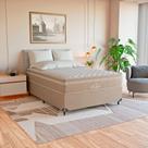 Cama Box Viúva Bege + Colchão Paris Molas Ensacadas Bege